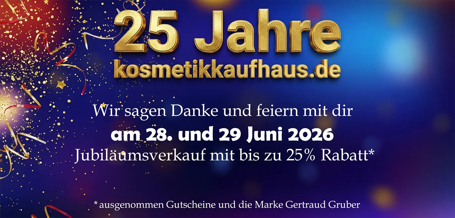 Große Jubiläumsaktion: 25 Jahre Kosmetikkaufhaus -  bis zu  25 % Rabatt