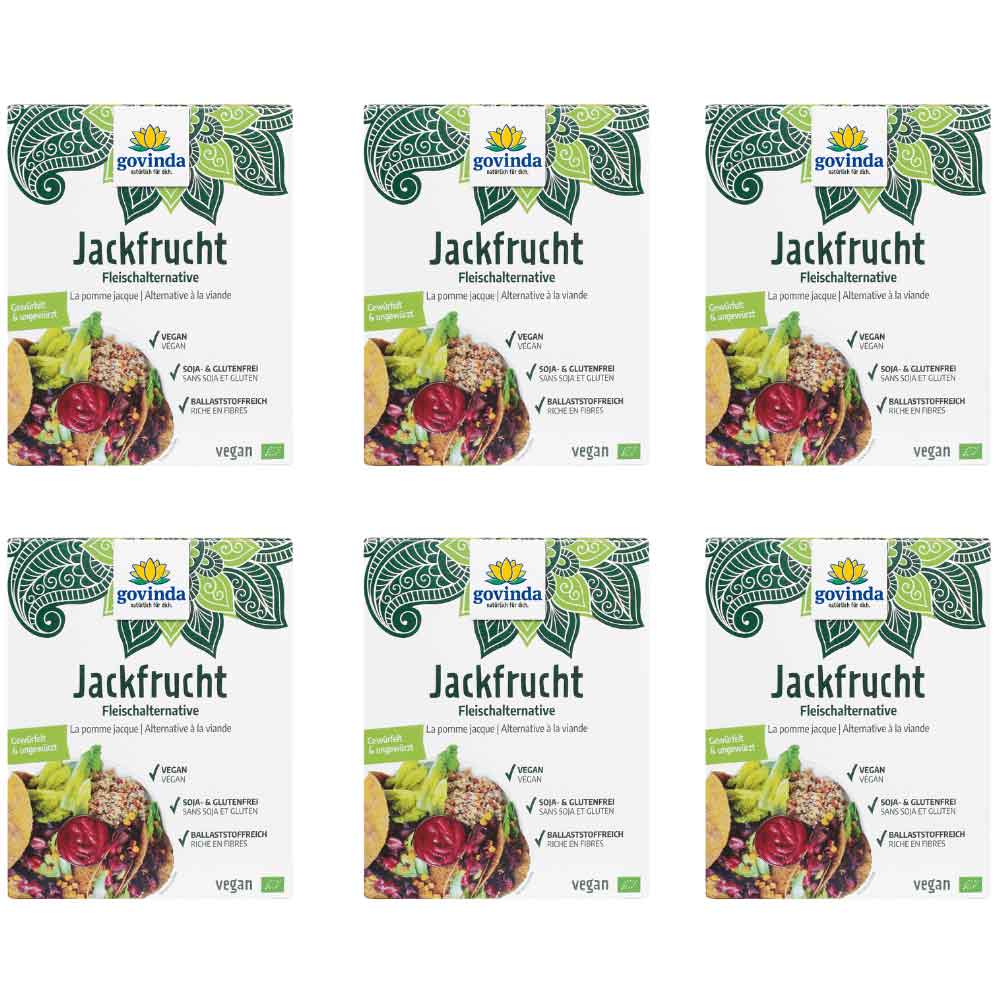 Fleischersatz-Jackfrucht-Fruchtfleisch Würfel 6x200 g von Govinda